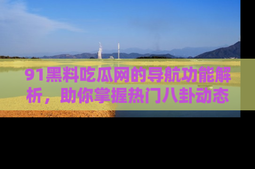 91黑料吃瓜网的导航功能解析，助你掌握热门八卦动态