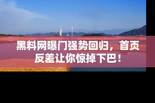 黑料网曝门强势回归，首页反差让你惊掉下巴！