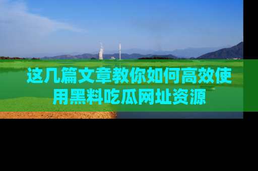这几篇文章教你如何高效使用黑料吃瓜网址资源